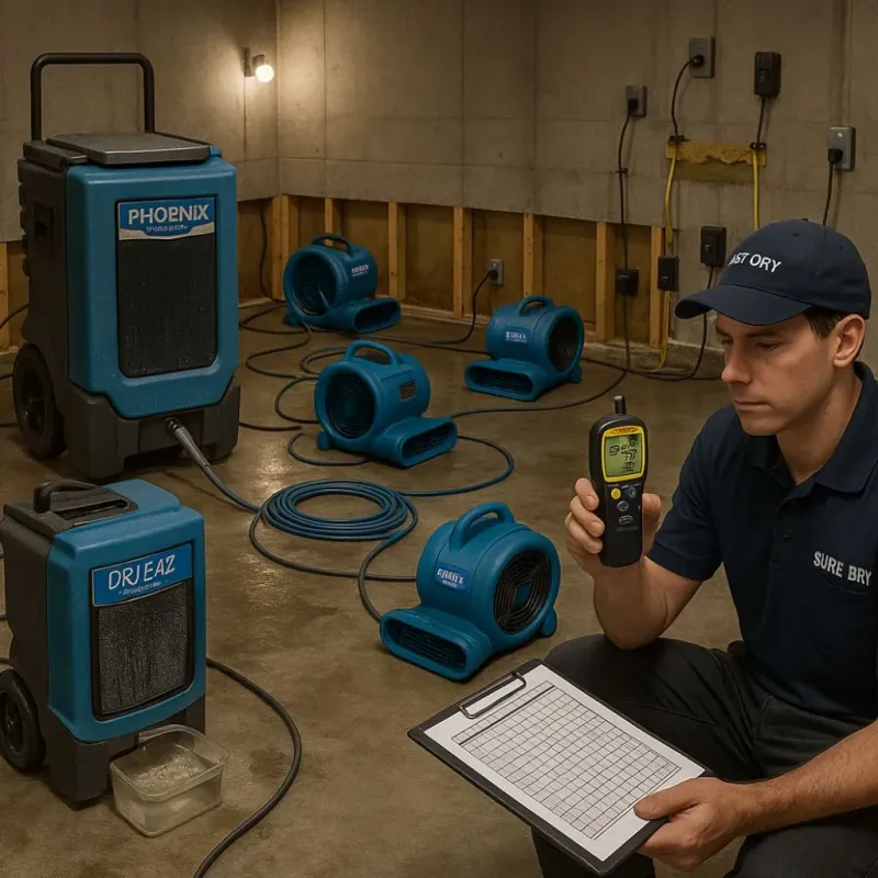 Structural Drying and Dehumidification process in La Luz, NM